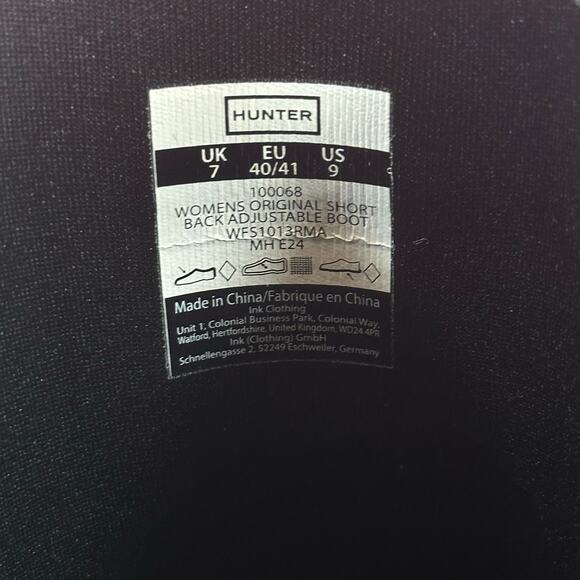 Hunter Women's Original Back Adjustable Short Rain Boots Black Size 9 - Picture 7 of 8